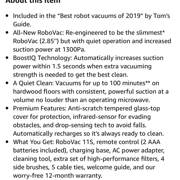 ROBO VACUUM EUFY 11s Ultra Thin NEVER OPENED - Picture 5 of 5